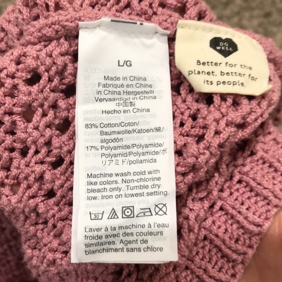 Madewell Open Stitch Austen Sweater Size Large Mauve Pink - Picture 7 of 10